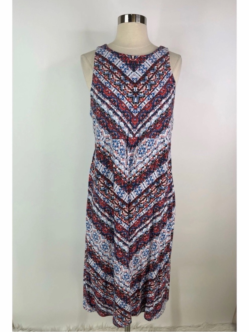 Athleta Stretch Multicolored Printed Casual Dress
